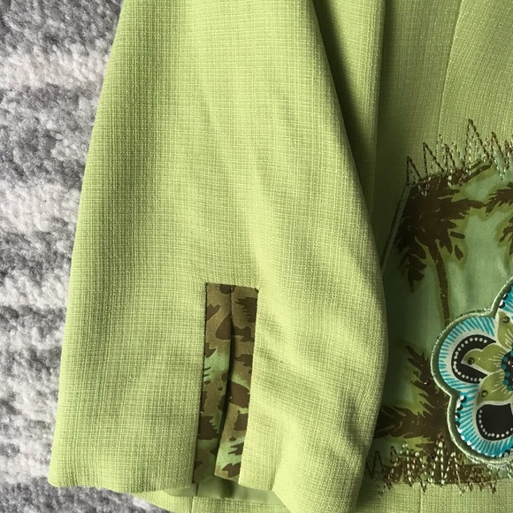 VINTAGE NANCY BOLEN CITY GIRL LONG SLEEVED 100%SILK FULLY LINED ORNATE BLAZER - Picture 4 of 8